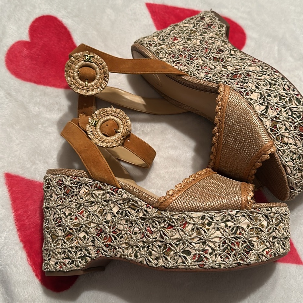 NEW SAM EDELMAN AMBER PLATFORM WEDGE SANDAL - Picture 8 of 14